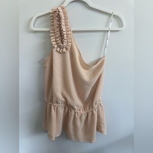 Forever 21 Soft Beige one shoulder Blouse Medium NWOT